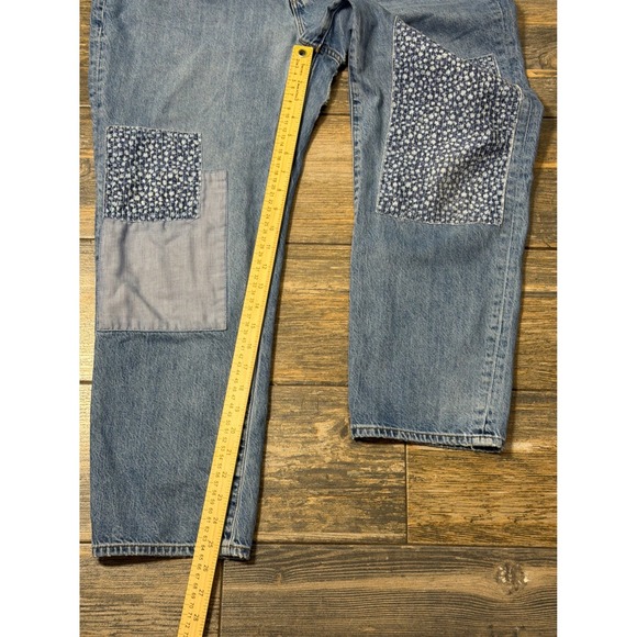 J.Crew Slim Boyfriend Premium Edition Patchwork Light Wash Blue Jeans Size 32 ** - Picture 9 of 12